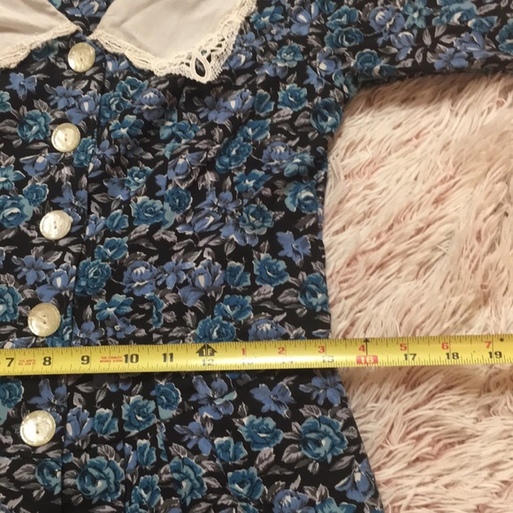 🦋VTG floral cottage core button down midi dress - Picture 10 of 11